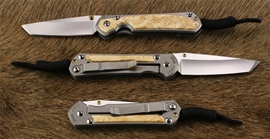 Small Sebenza  31 Inlay Glass Blasted Box Elder Tanto