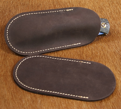 Leather Pouch Folding Knife 